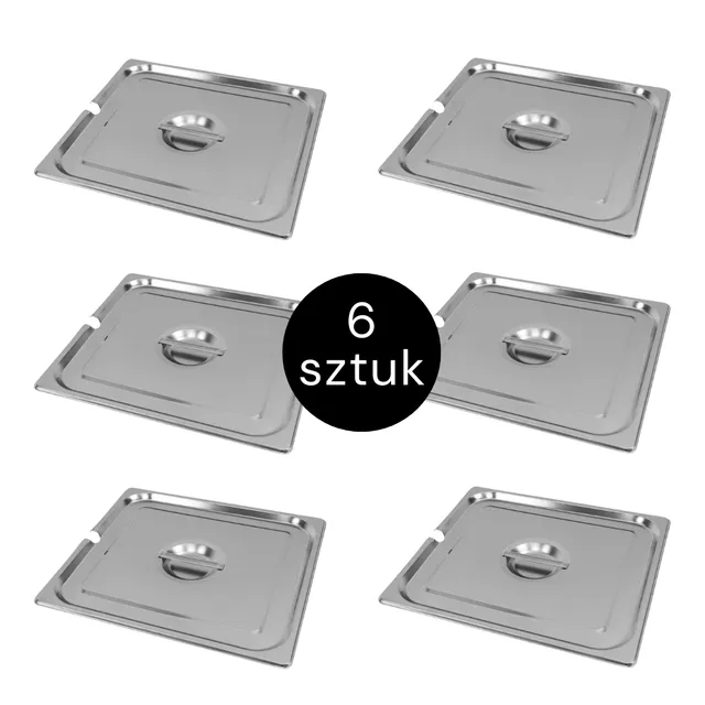 Mega-M Coperchio GN 2/3 Inox 35,3x32,5 Foro Set 6 Pezzi
