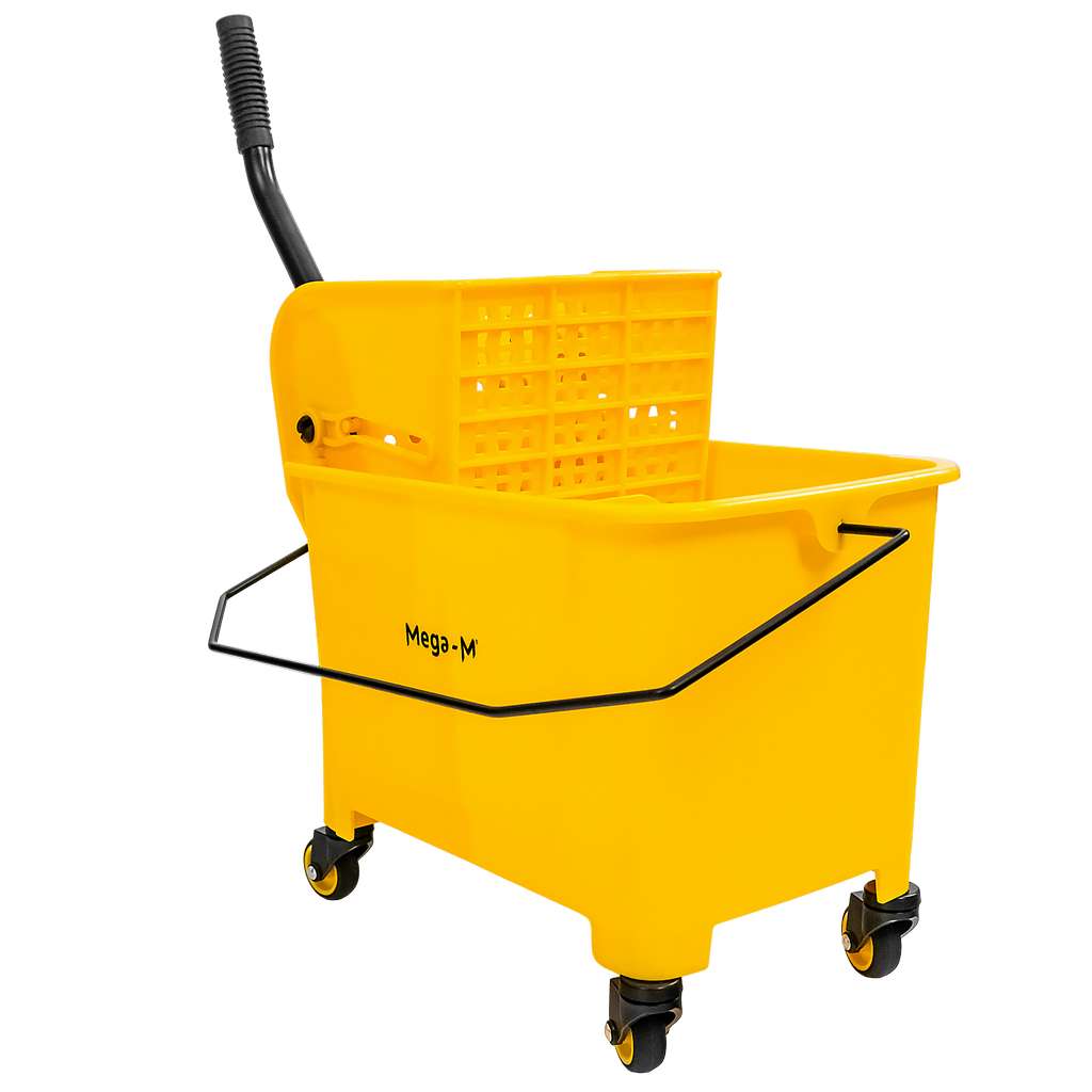 Mega-M Carrello Pulizie Singolo 20 L con Strizzatore Giallo