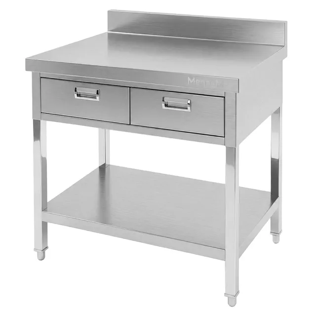 Mega-M X 100x60x85 tavolo inox con 2 cassetti