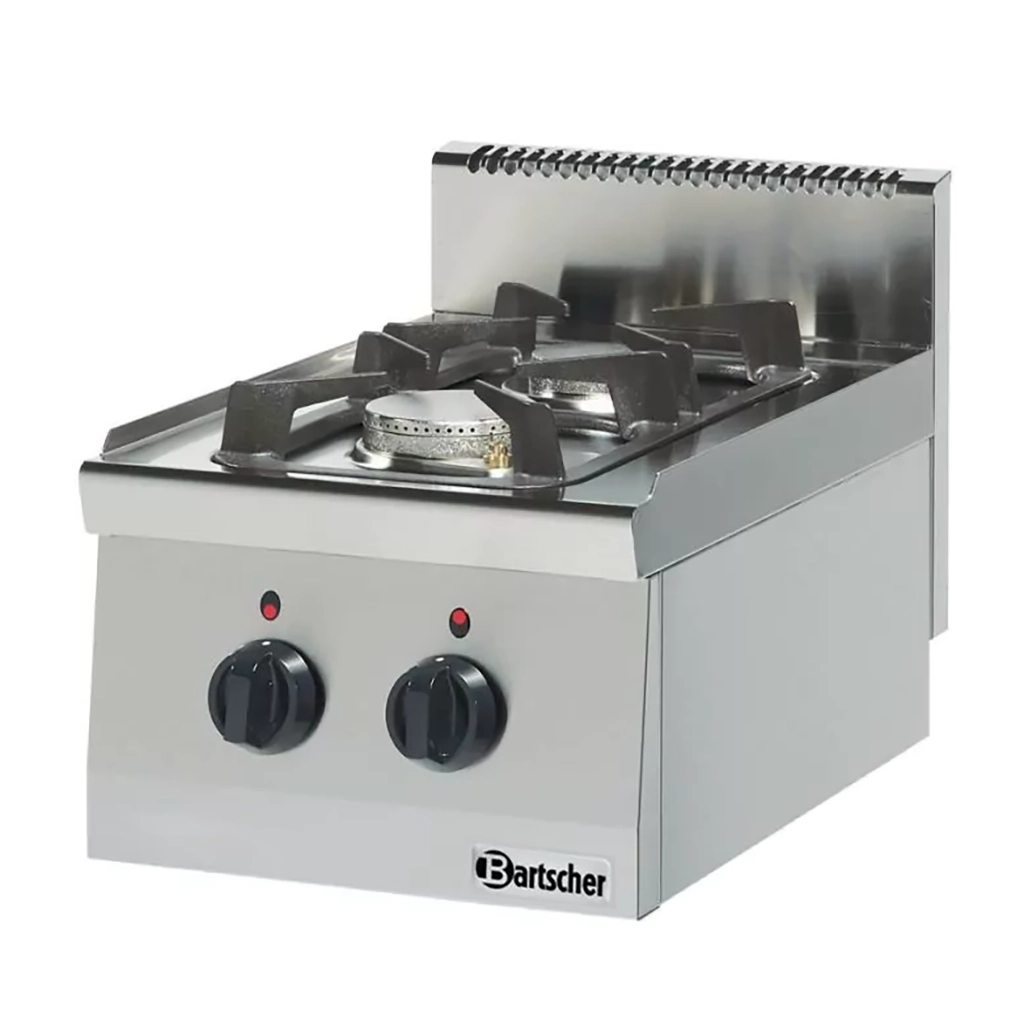Bartscher 1317433 cucina a gas 2 fuochi 9,5 kW 40x60 cm inox