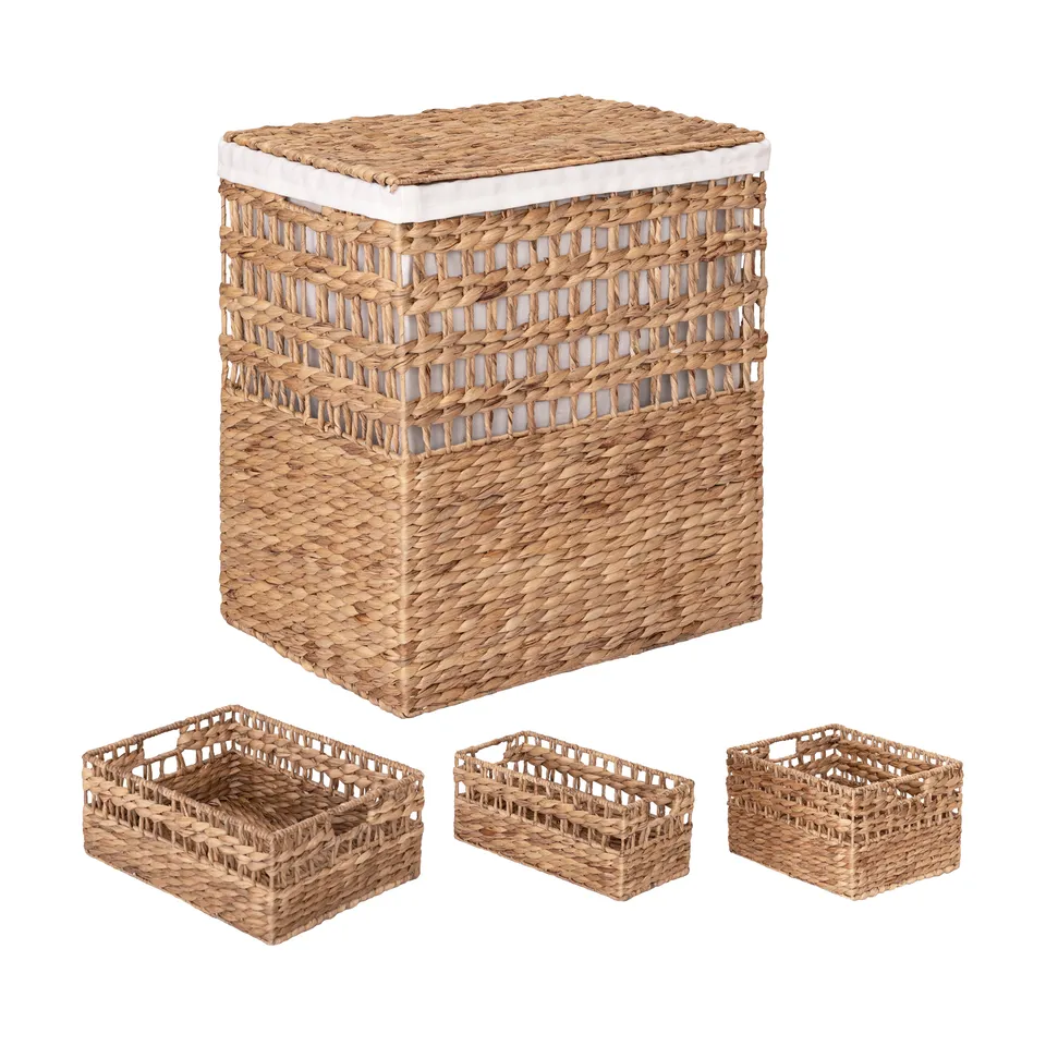 Seville Classics cesto portabiancheria giacinto set 4 pezzi naturale