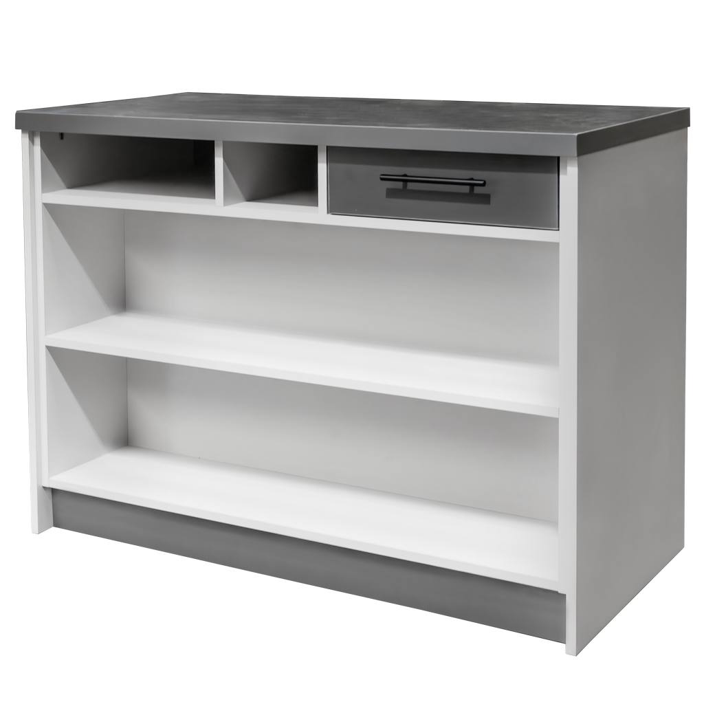 Mega-M 120x60x90 bancone cassa grigio chiaro 2 ripiani