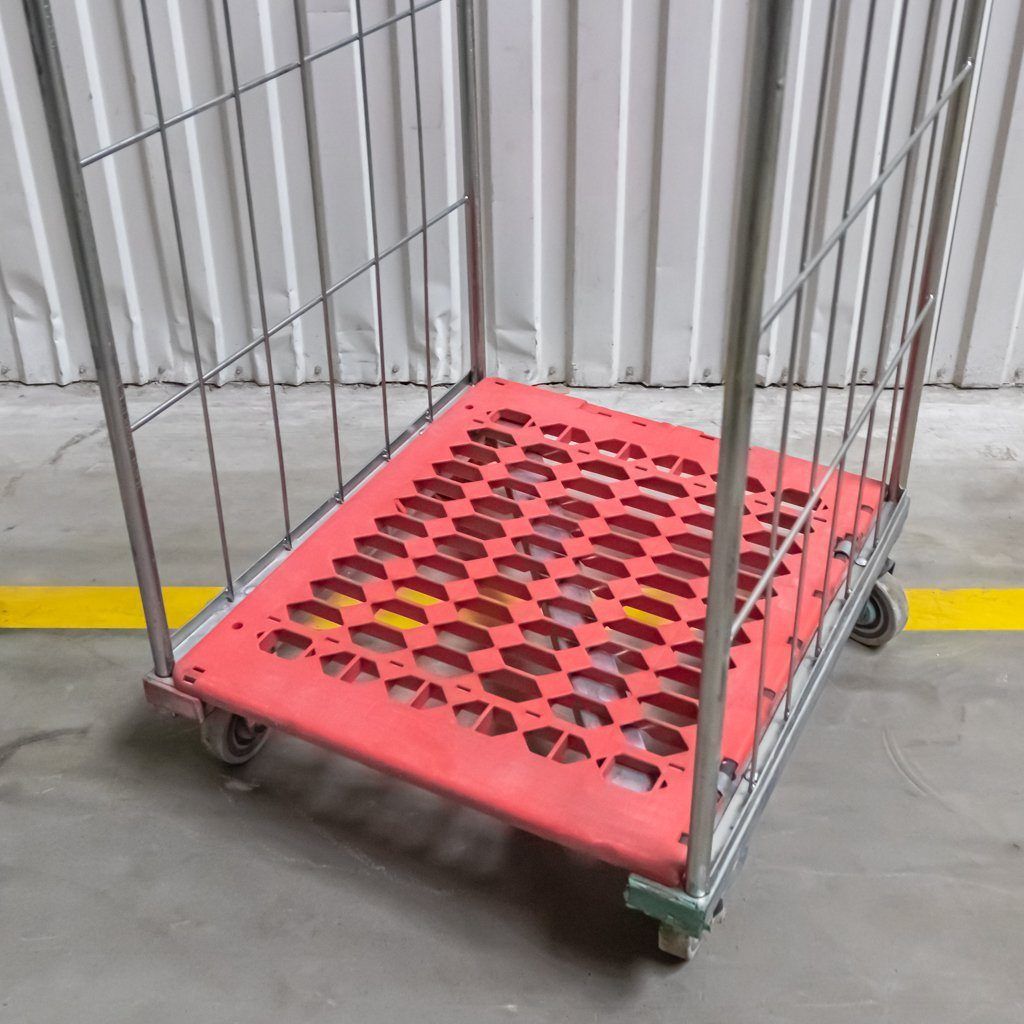 Mega-M roll container carrello a rete rosso 500 kg 2 sponde