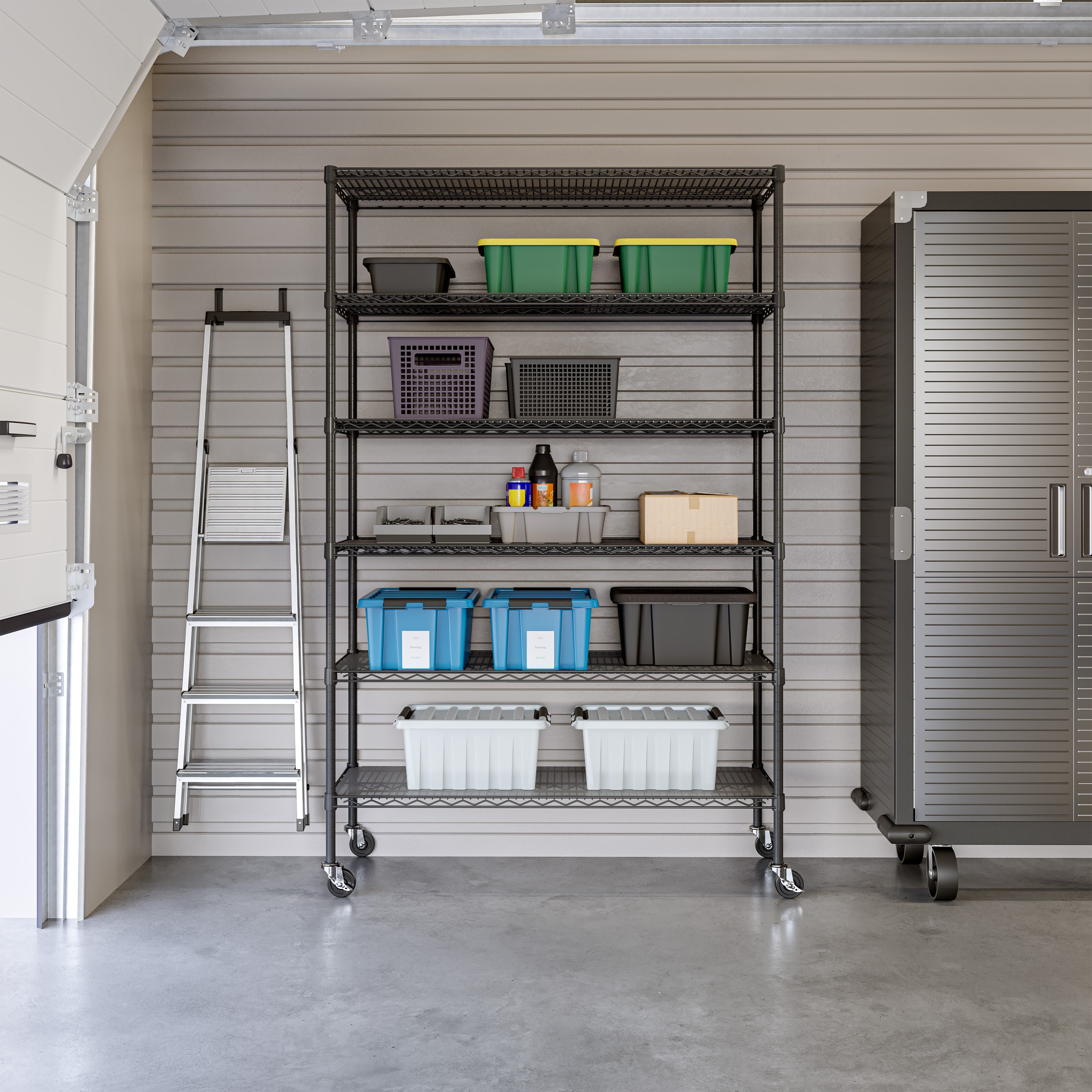 Seville Classics UltraDurable scaffale grafite 6 ripiani 48x18