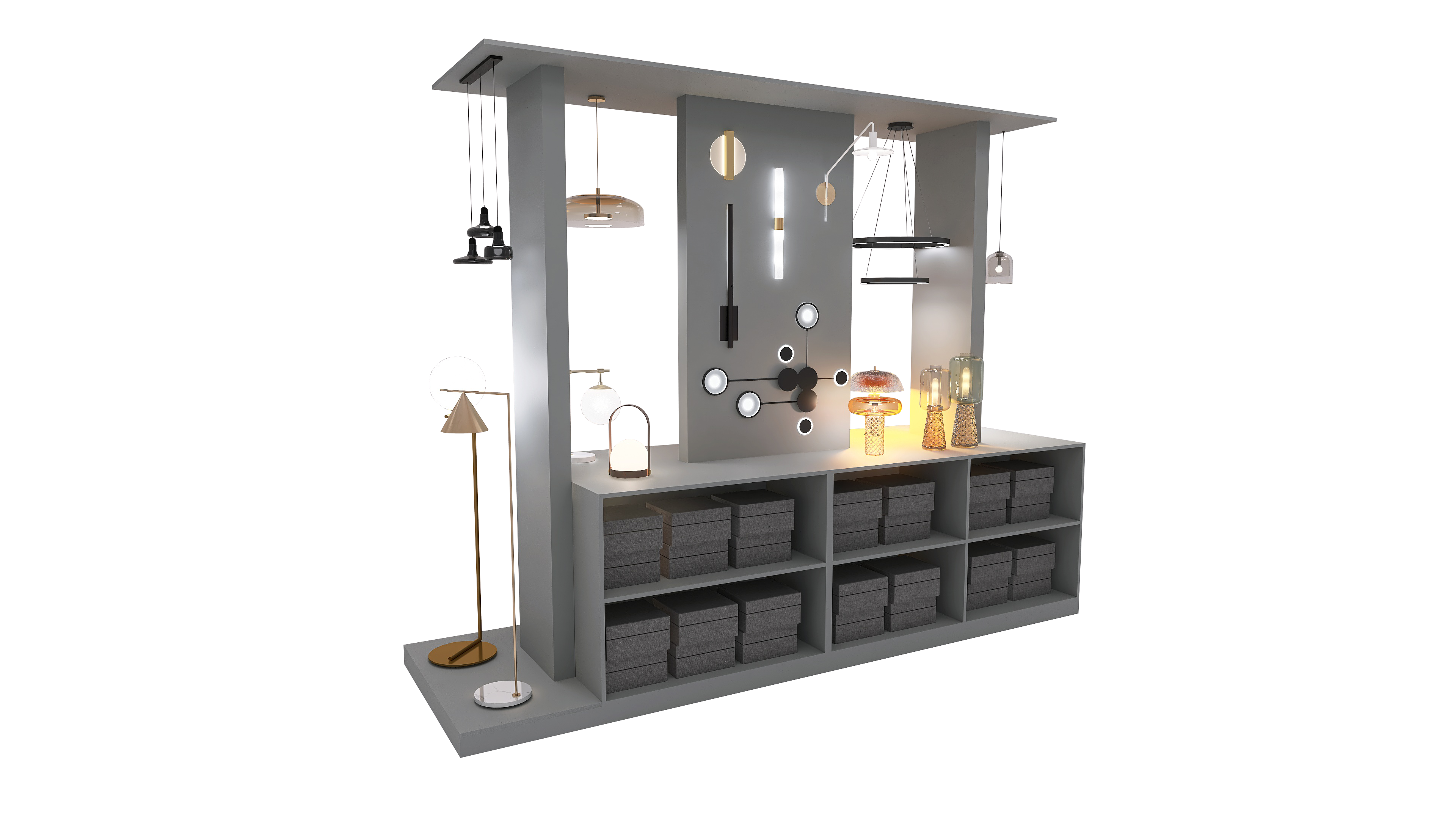 Design89 Espositori illuminazione lampade negozio