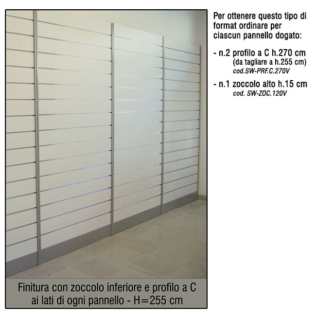 Agosistem zoccolo alto pannello dogato 120x15 cm
