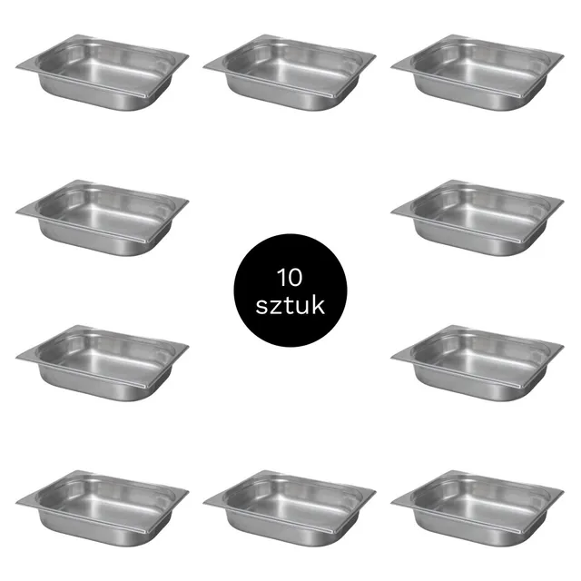 Bacinella GN 1/3 inox 32,5x17,6x6,5 cm set 10 pezzi