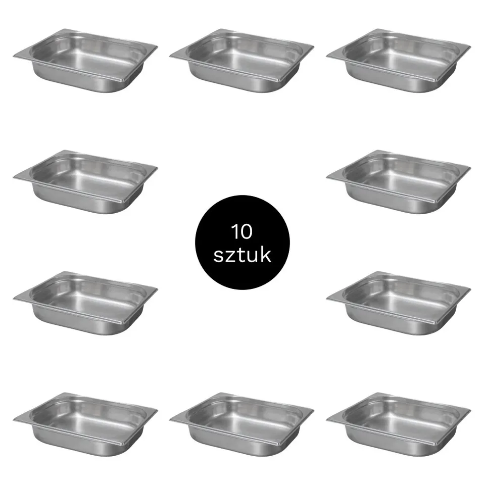 Bacinella GN 1/3 inox 32,5x17,6x6,5 cm set 10 pezzi