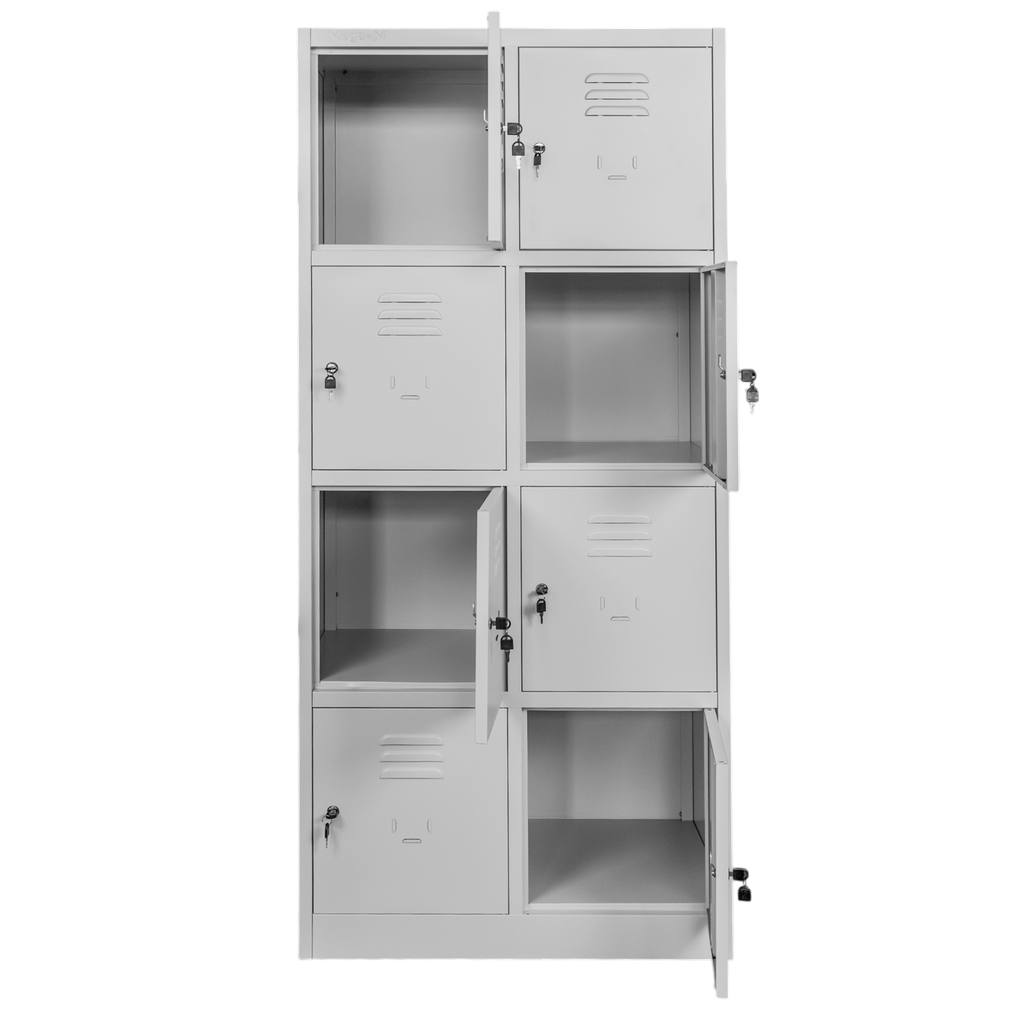 Mega-M 8 scomparti armadietto spogliatoio grigio 180 cm