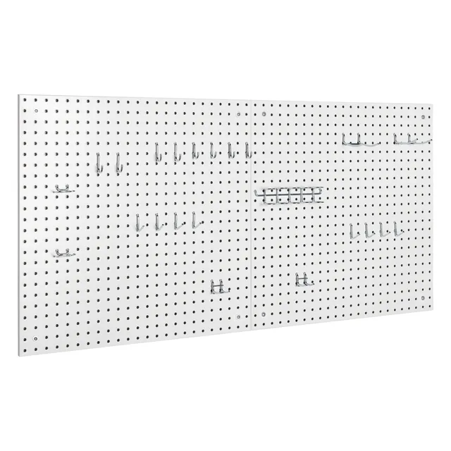 Seville Classics UltraHD Pannello Forato Bianco 2 Pezzi 23 Ganci
