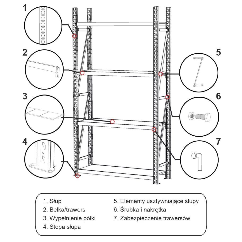 Mega-M Fortis Light Scaffale magazzino 10 ripiani 200x392,5x60 cm