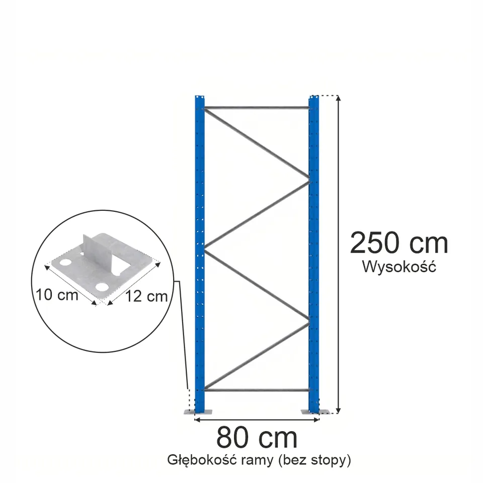 Mega-M XR telaio scaffale blu H 250 cm P 80 cm da avvitare