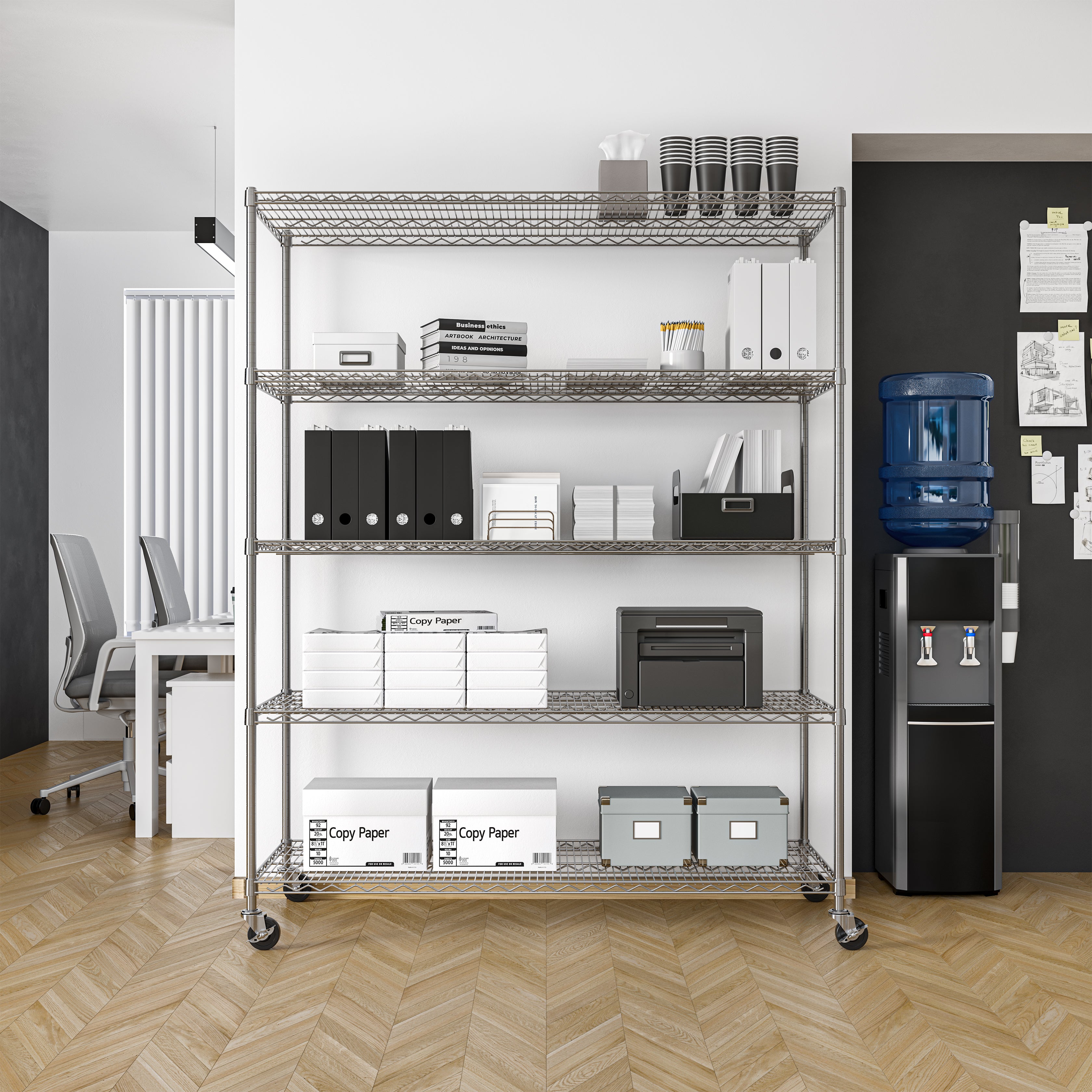 Seville Classics UltraDurable 24600 scaffale filo 5 ripiani 152x61 cm
