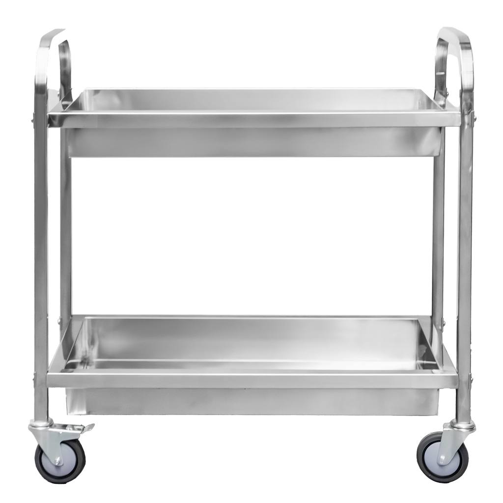 Mega-M carrello servizio inox 85x45x90 cm 2 ripiani con ruote