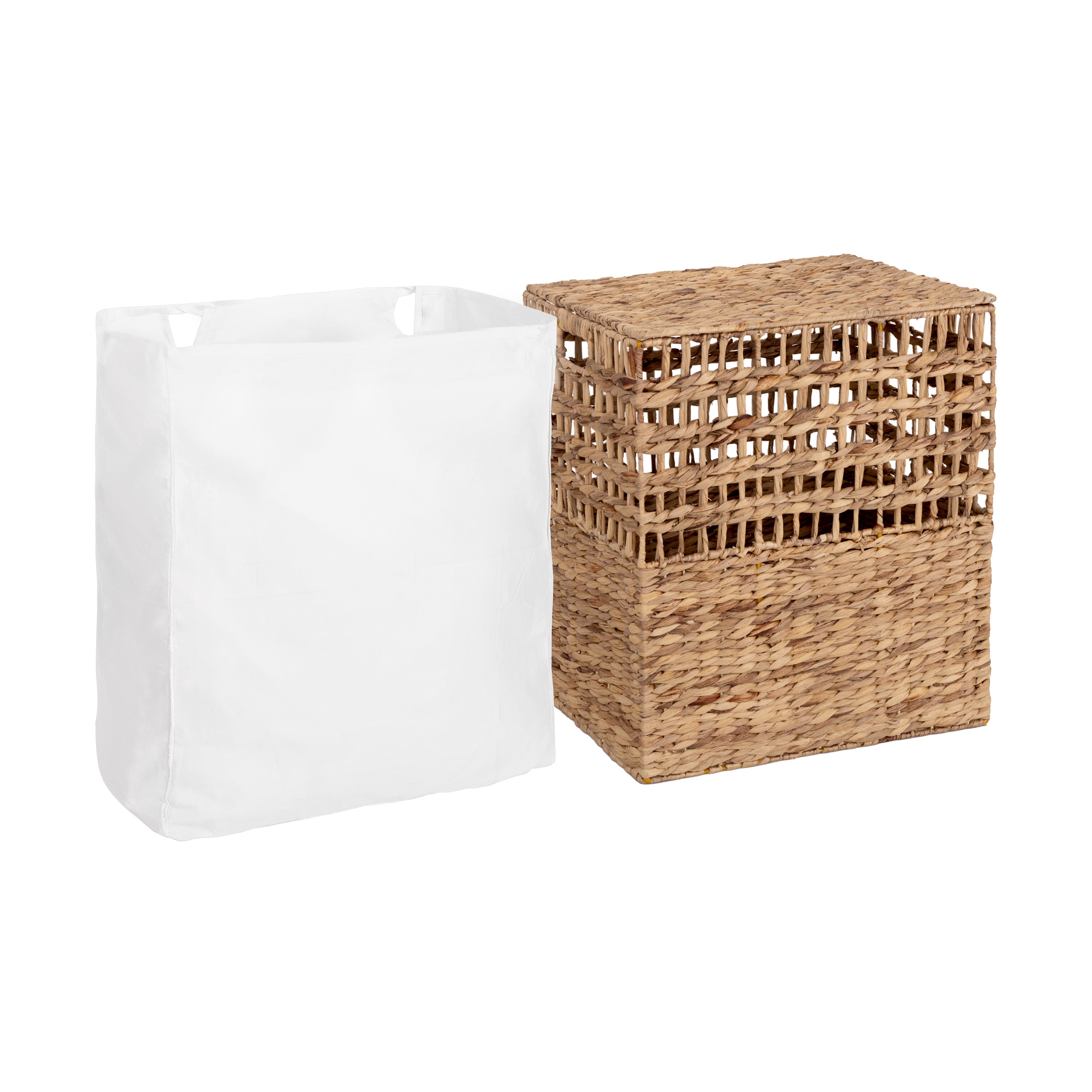 Seville Classics cesto portabiancheria giacinto set 4 pezzi naturale