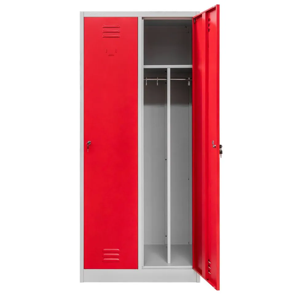 Mega-M S-80 armadietto spogliatoio 2 ante grigio rosso