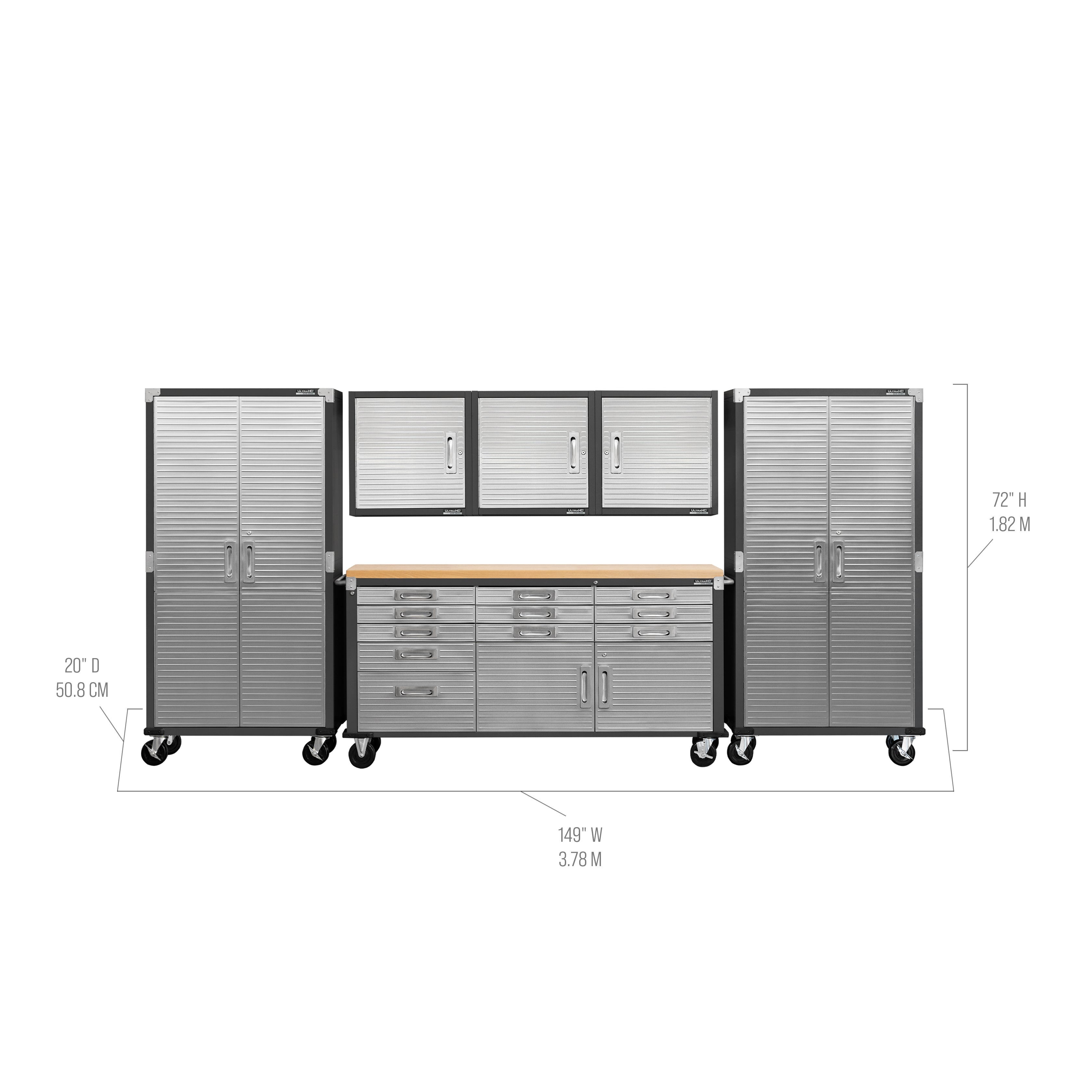 Seville Classics UltraHD UHDK20420 Set 6 Pezzi Granite con Banco