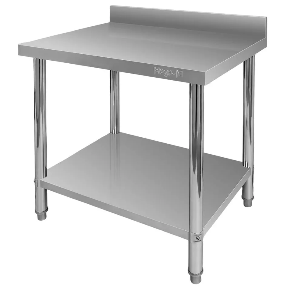 Mega-M X Standard tavolo inox da parete 80x60x85 cm con ripiano