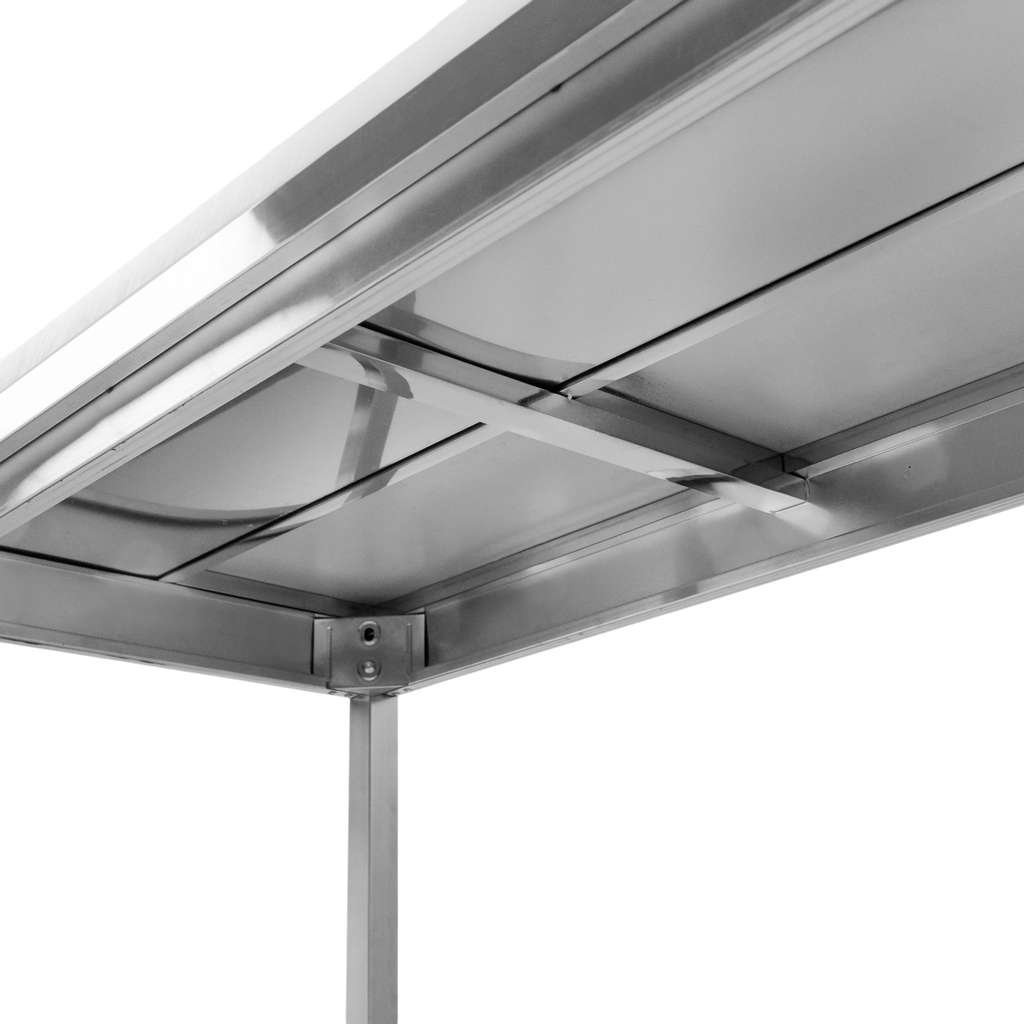 Mega-M tavolo inox 150x70x85cm con tagliere e ripiano