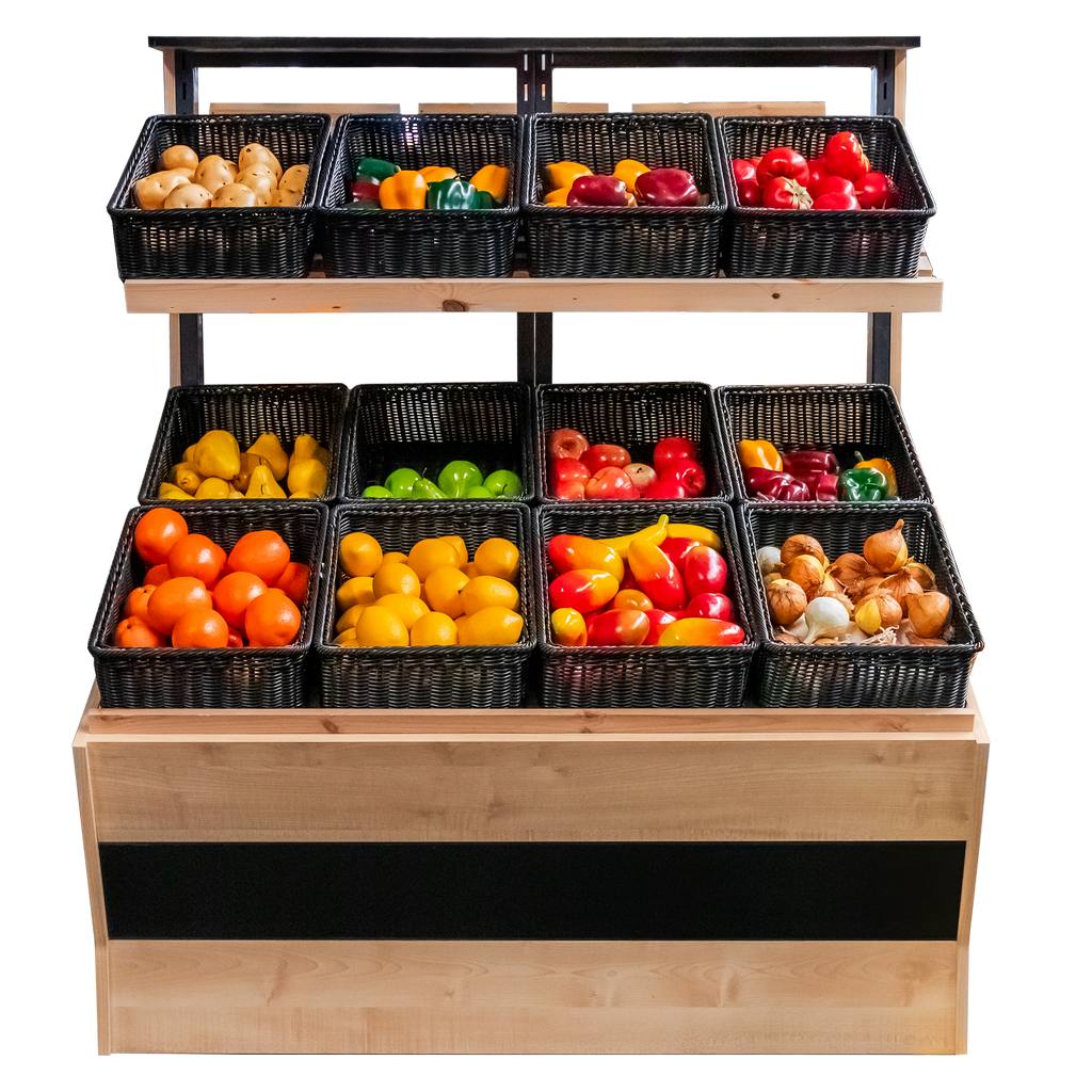 Mega-M Isola ortofrutta bifacciale 126 cm acero