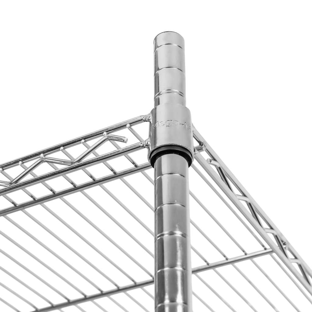 Mega-M scaffale cromato 4 ripiani rete 60x45x180 cm portata alta
