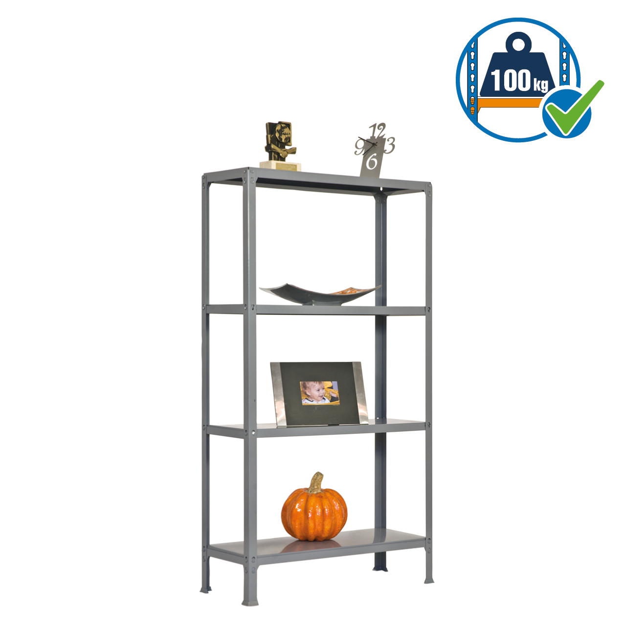 Simonrack HomeClick scaffale 4 ripiani 150 kg metallic