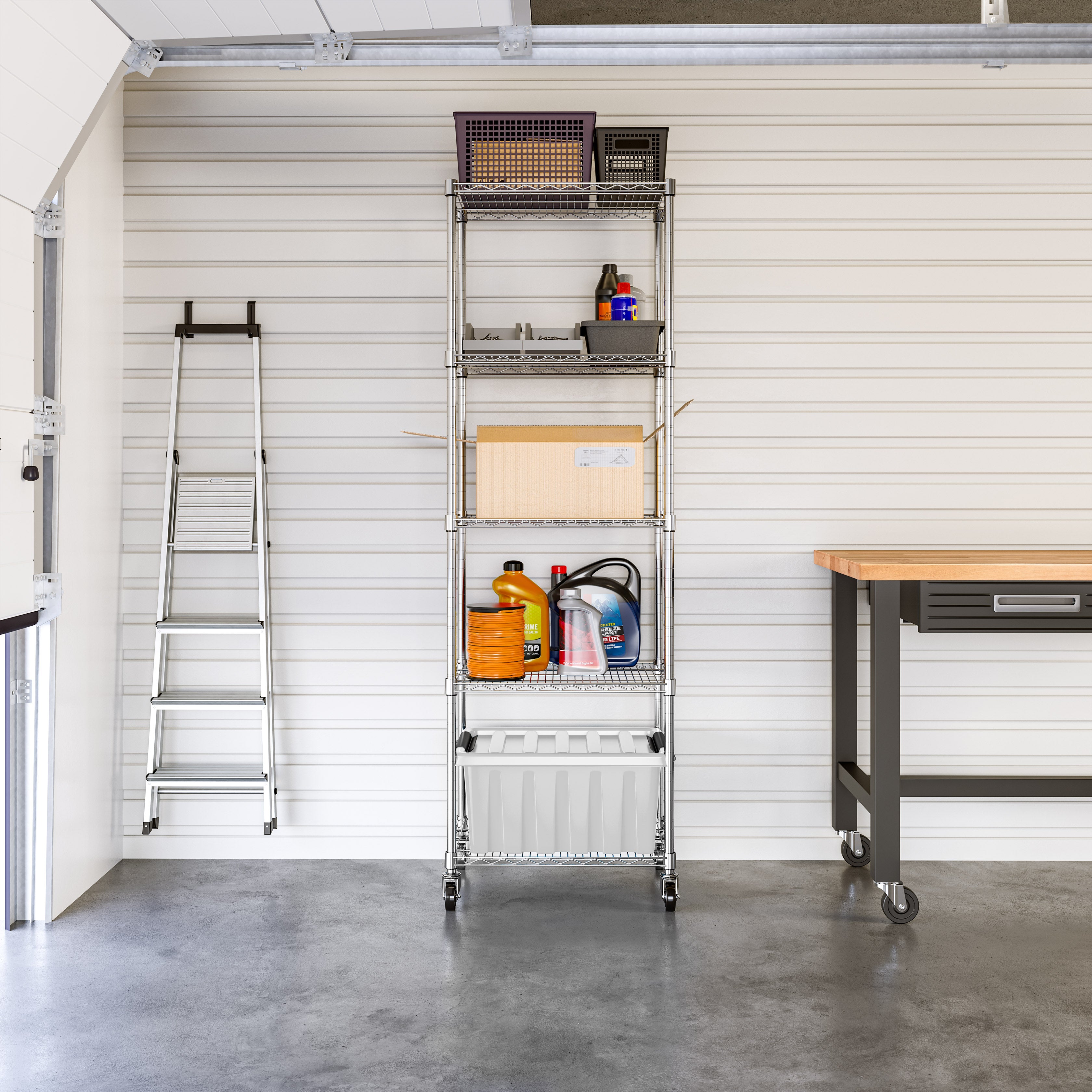 Seville Classics UltraDurable scaffale metallo 5 ripiani 61x46 cm