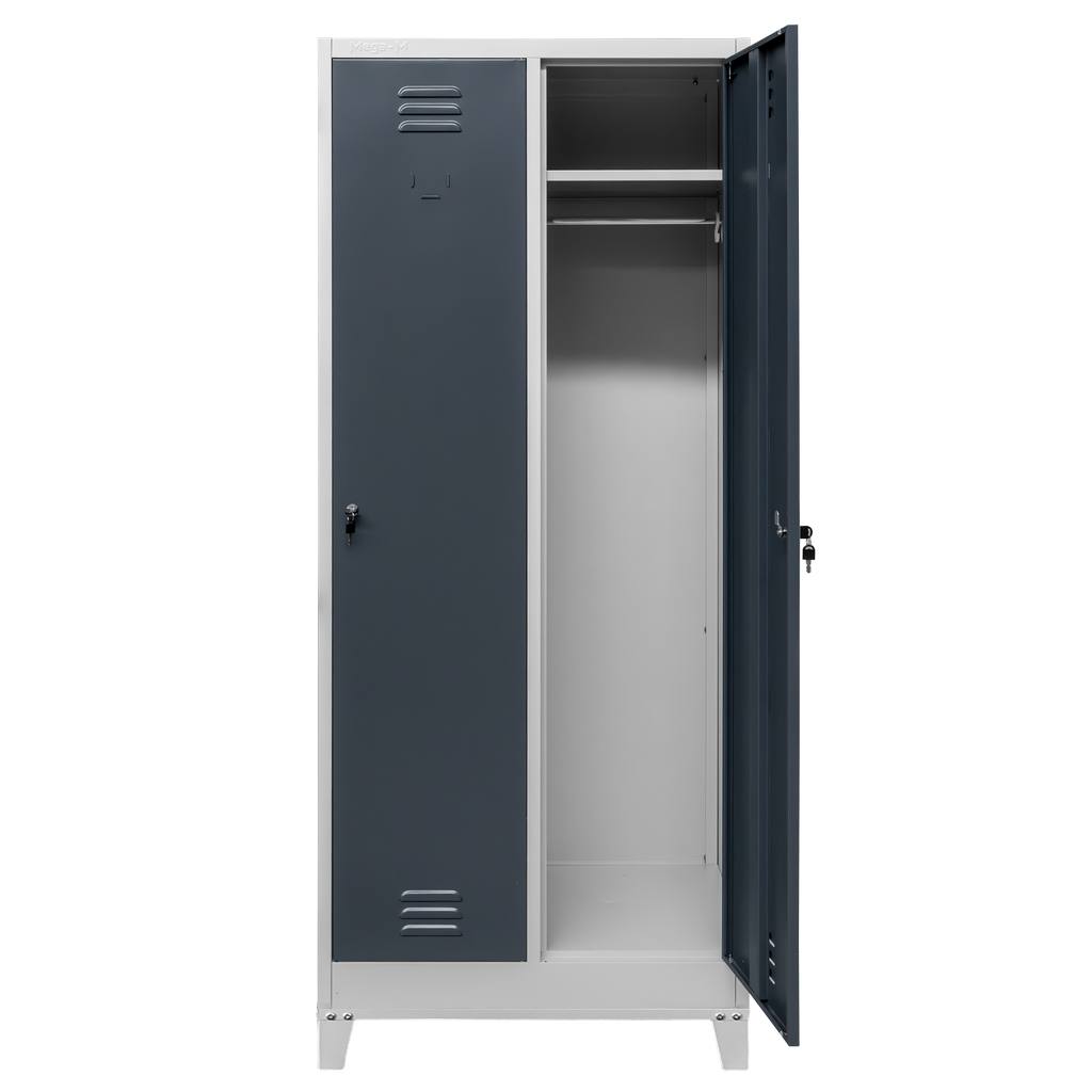Mega-M S-80 cm armadietto spogliatoio 2 ante grigio grafite piedi