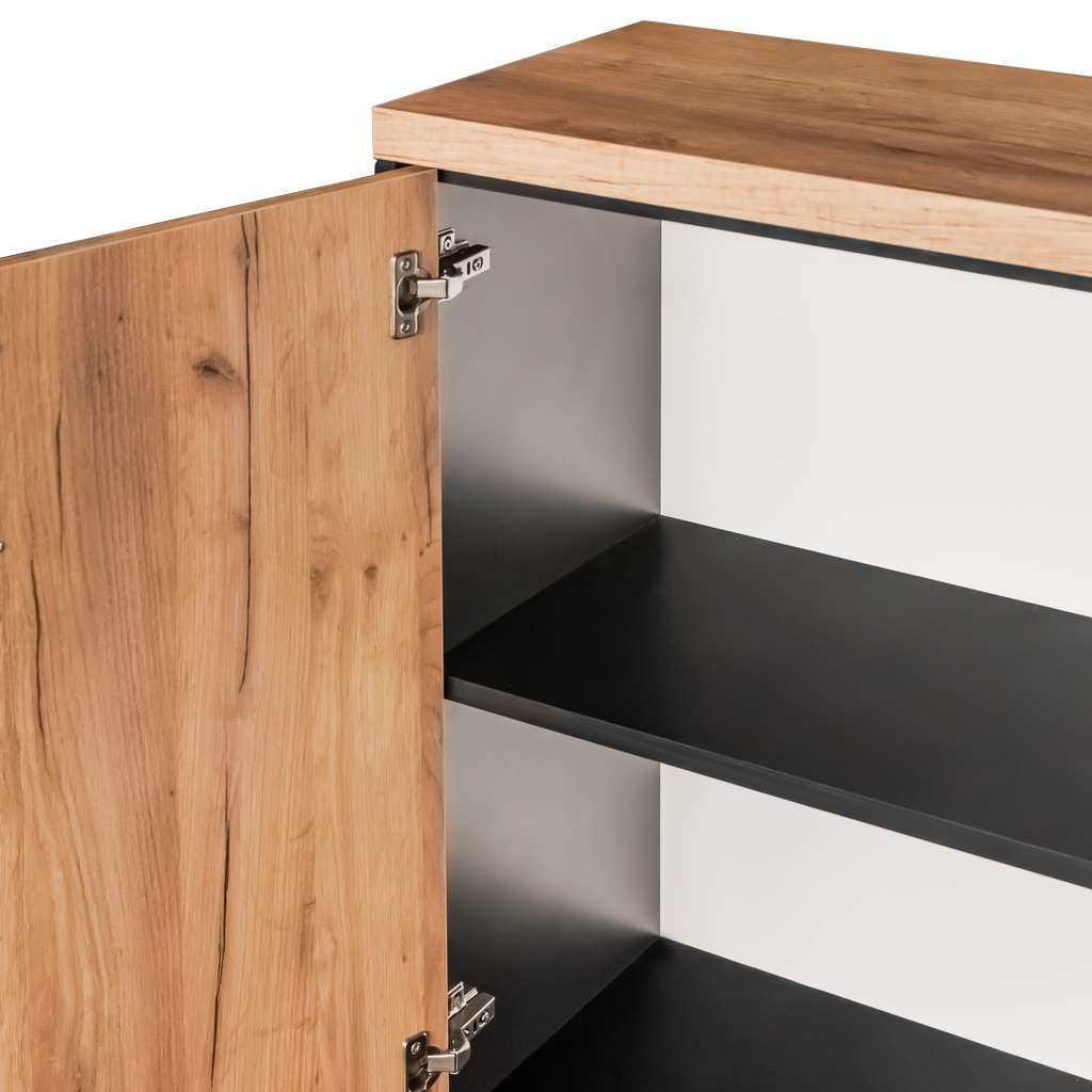 Mega-M 80x35x85 mobile ufficio 2 ante rovere nero