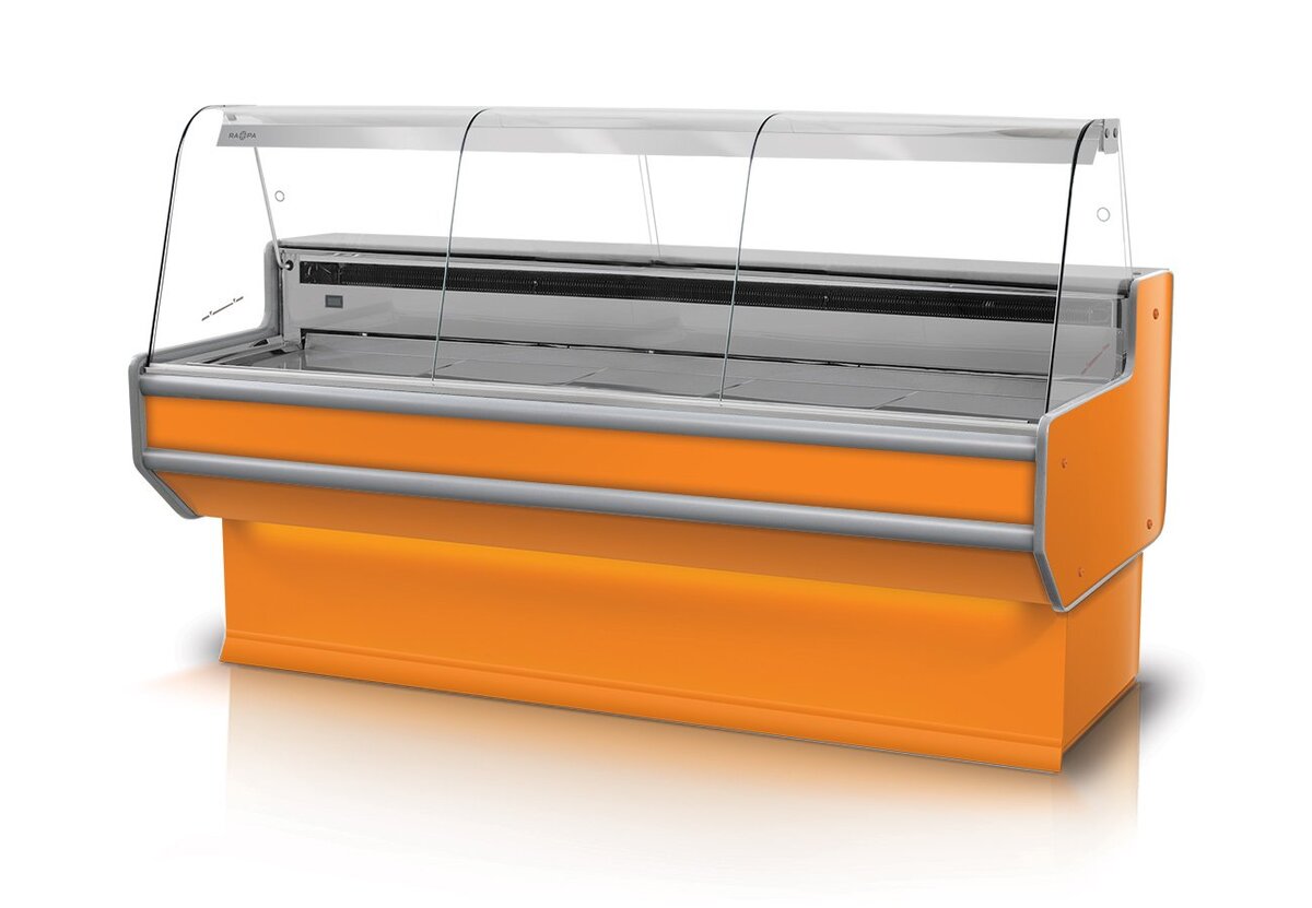 Rapa L-B2 banco frigo carne 179 cm vetro curvo LED