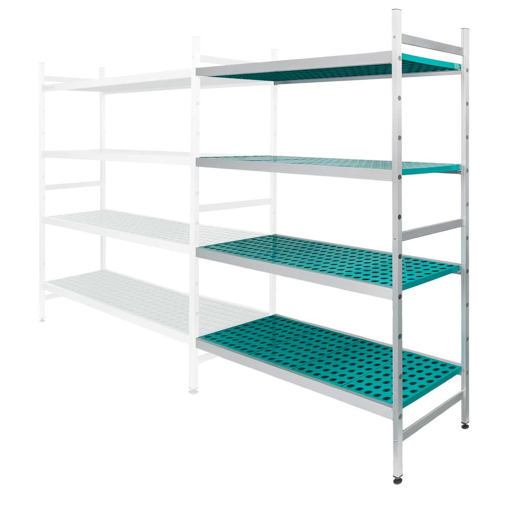 Mega-M Alufri scaffale alluminio 151x50x180 4 ripiani aggiuntivo