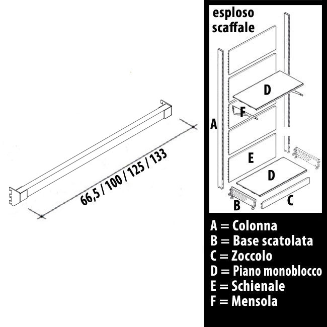 Agosistem Barra Cianfrinata scaffale 20x30 mm bianco