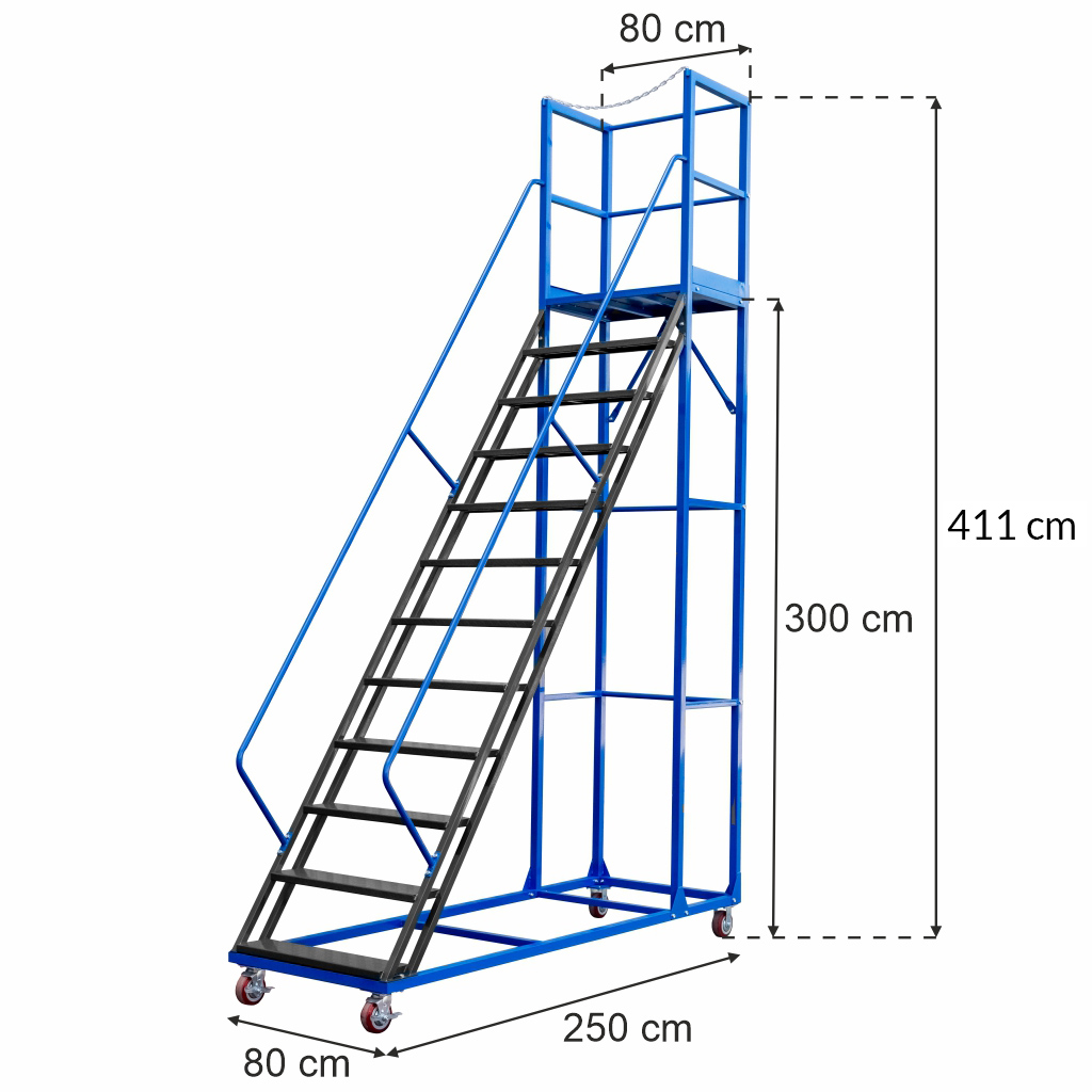 Mega-M Standard H-300 scala magazzino 12 gradini mobile