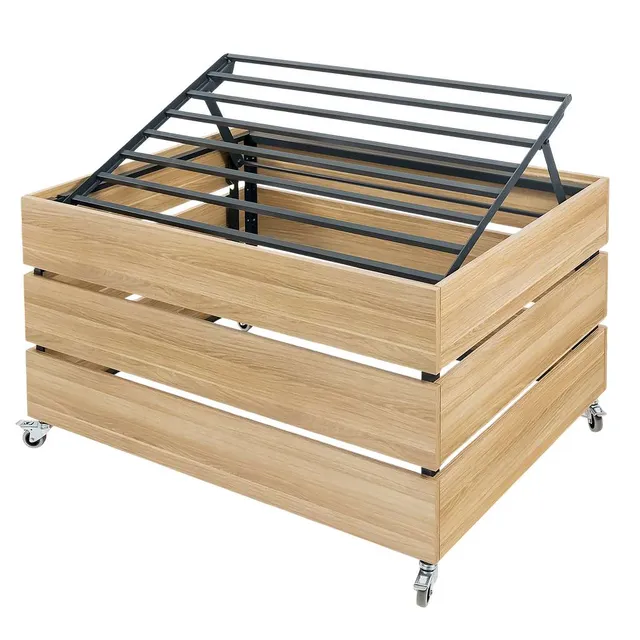 Mega-M Isola Ortofrutta 131x94x75 Rovere Americano su Ruote
