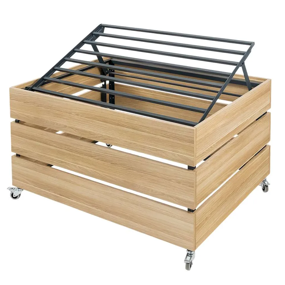 Mega-M Isola Ortofrutta 131x94x75 Rovere Americano su Ruote