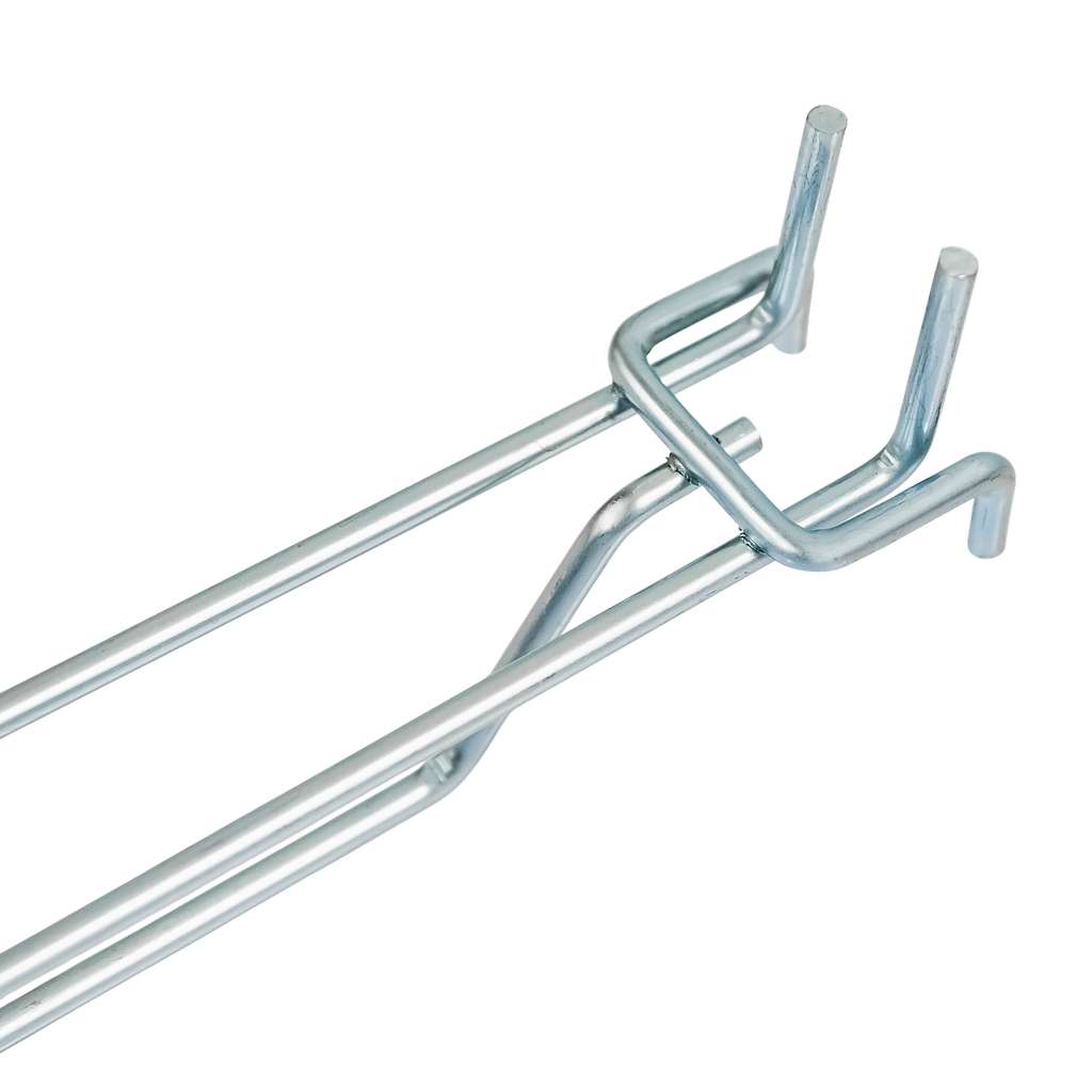 Mega-M L-30 Gancio Doppio per Pannello Forato 30 cm Zincato