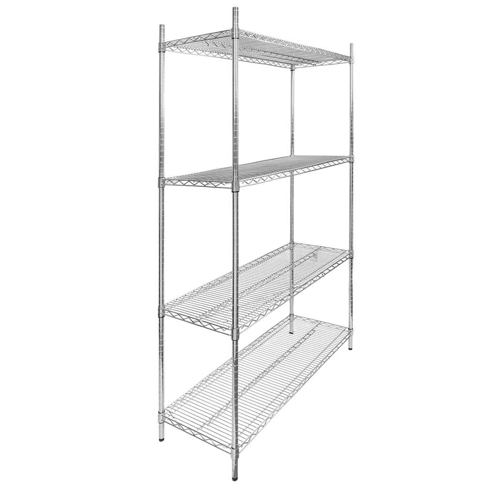 Mega-M 90x45x180 scaffale cromato 4 ripiani in filo