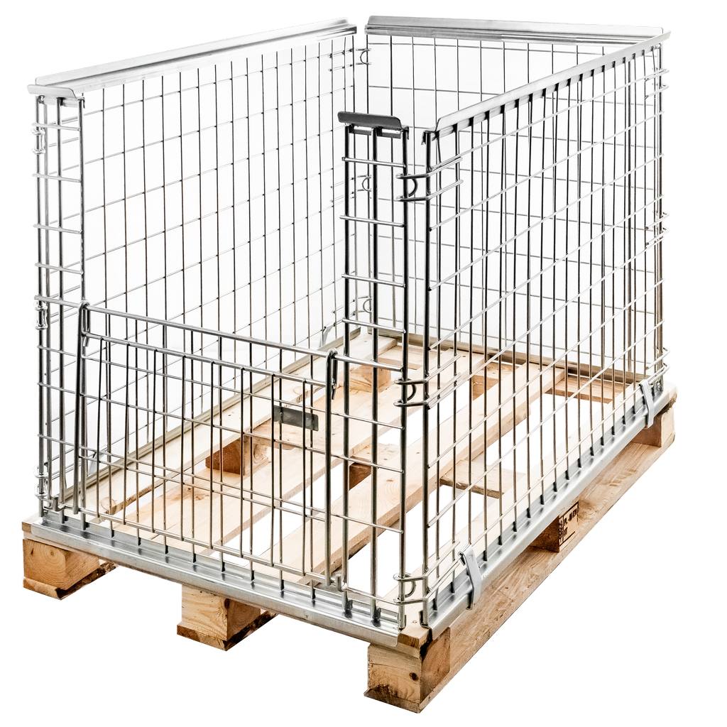 Mega-M Gitterbox sponda pallet 80x120 cm sportello