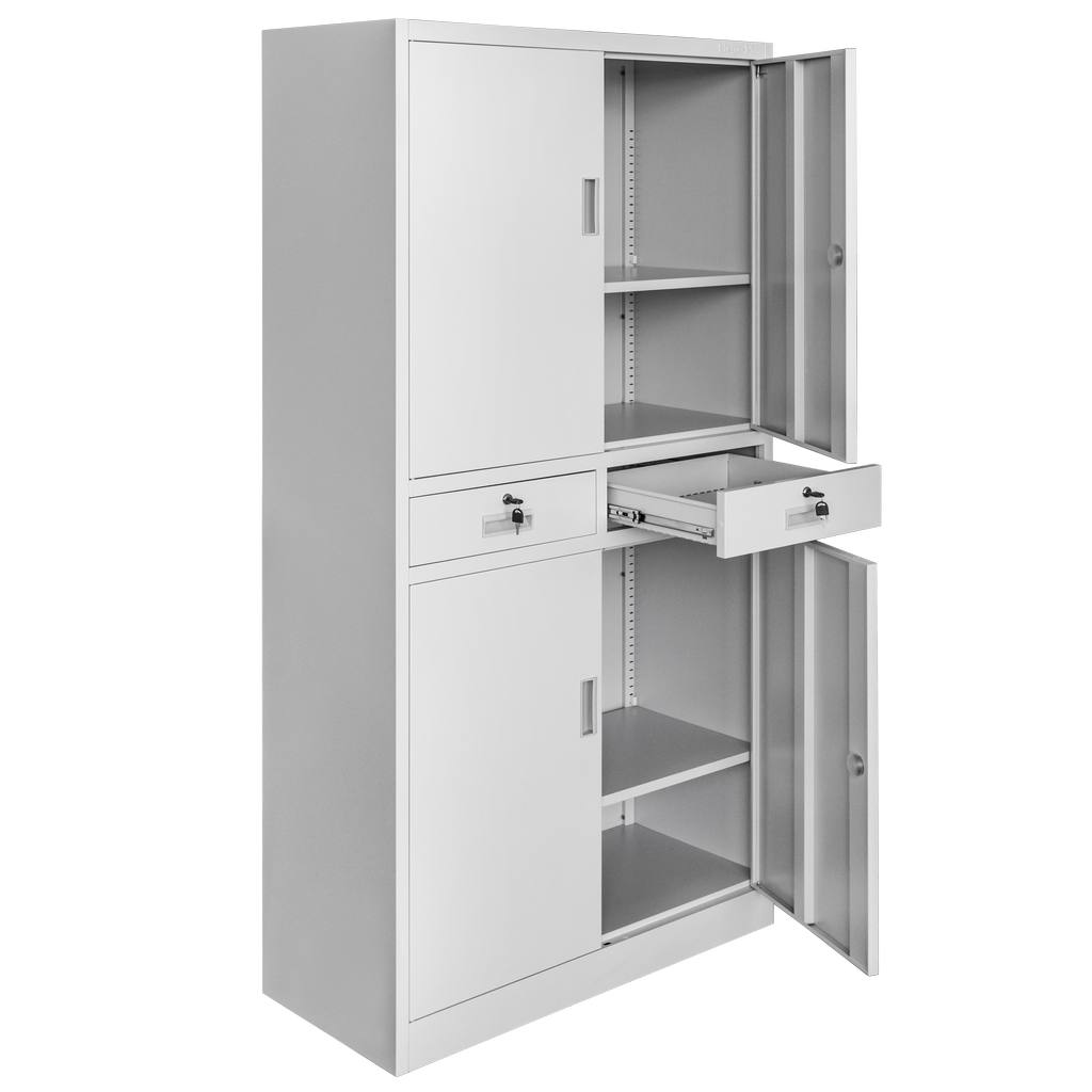 Mega-M Wenus armadio ufficio 90x40x185 grigio 2 cassetti
