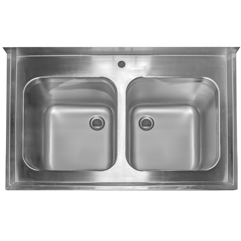 Mega-M 120x70x85 lavello gastronomico due vasche con armadio inox