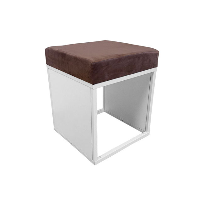 Agosistem Fiocco pouf singolo velluto telaio bianco 45x45