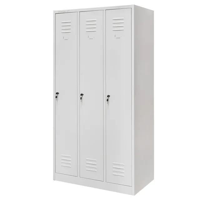 Mega-M 3 ante armadietto spogliatoio 90 cm grigio