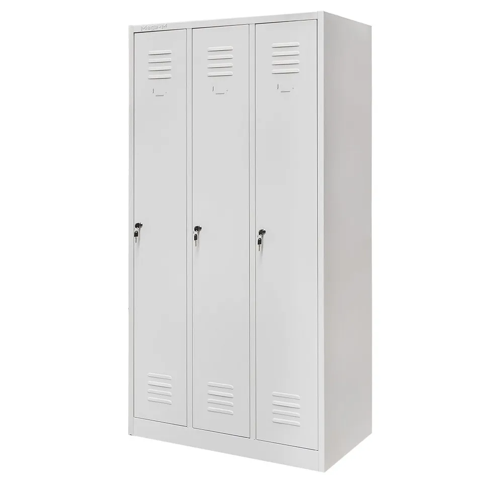 Mega-M 3 ante armadietto spogliatoio 90 cm grigio