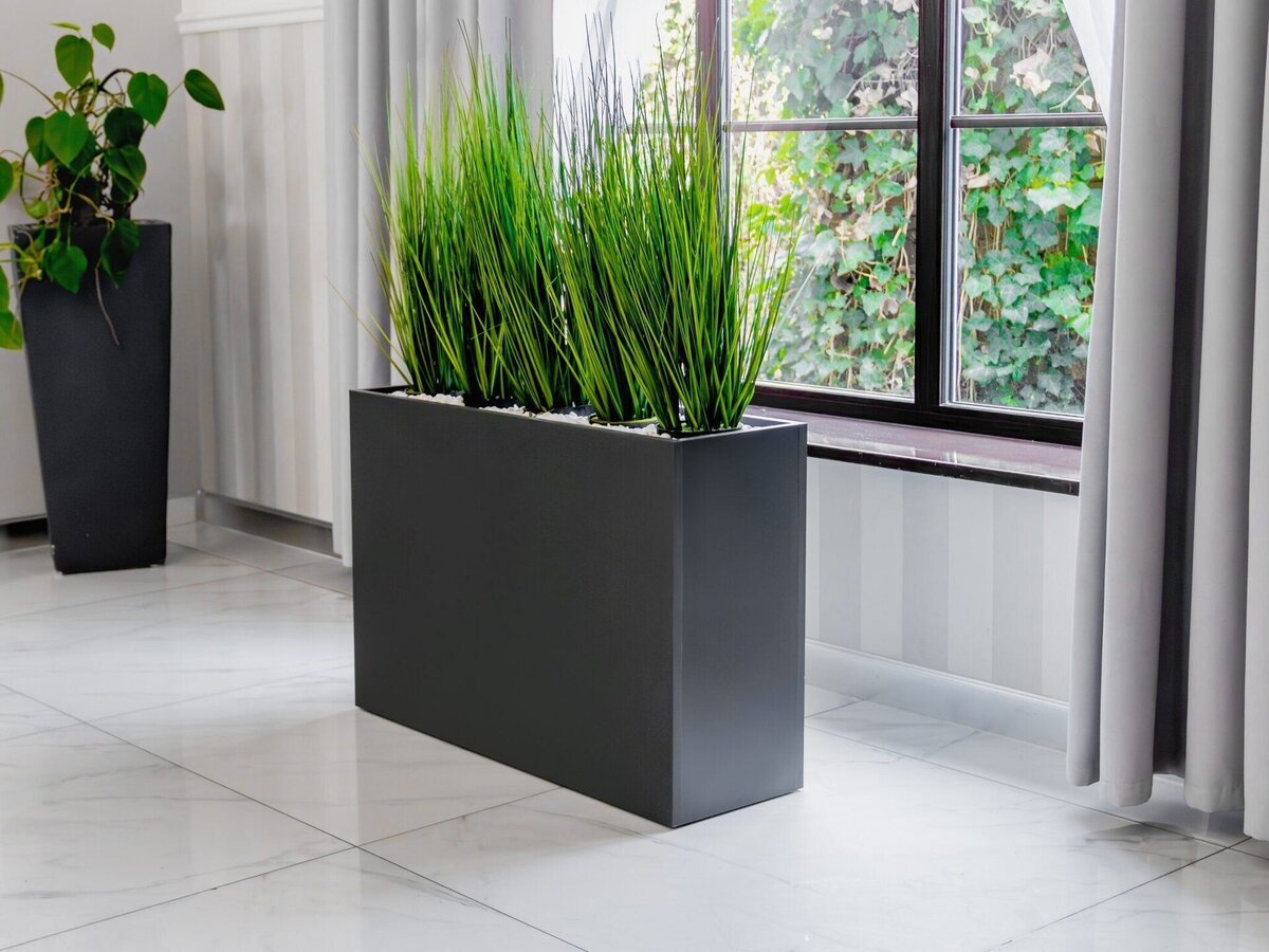 Mega-M 0164 fioriera interno antracite 135x30x70 cm con ruote