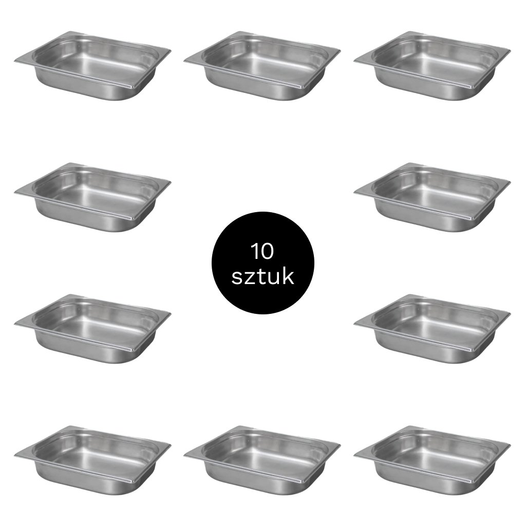 Bacinella GN 1/3 inox 32,5x17,6x6,5 cm set 10 pezzi