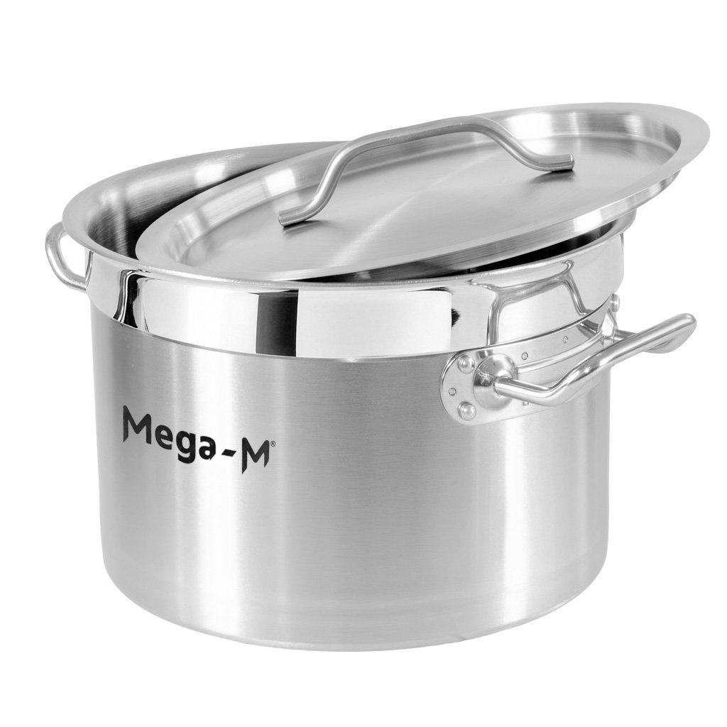 Mega-M PRO pentola acciaio 14L 30x20 cm con coperchio
