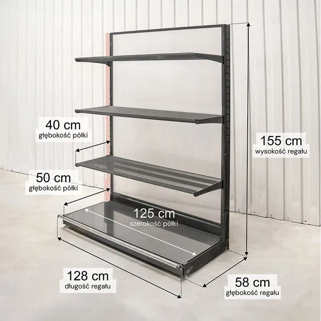 Wireland Solid York H-155 L-128 scaffale negozio 3 ripiani