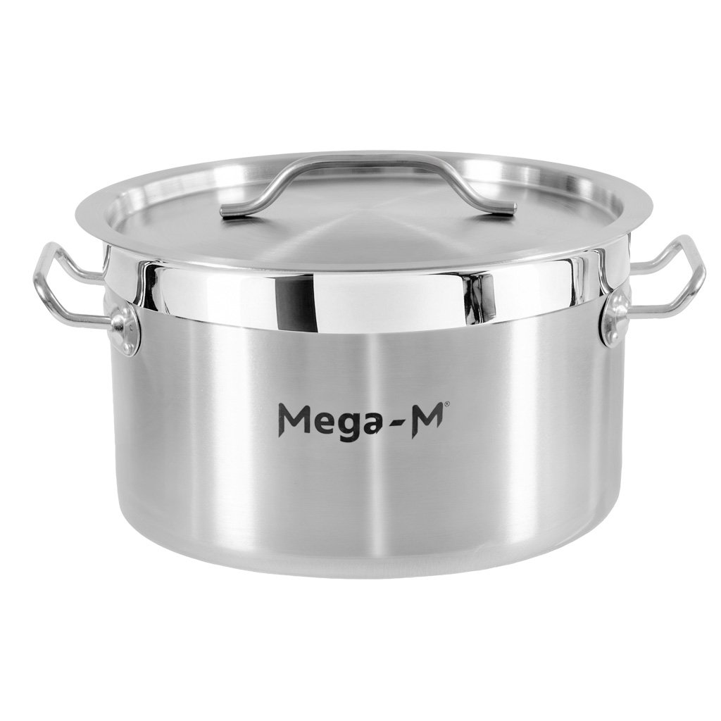 Mega-M Pro pentola bassa inox 12 L 30x18 cm con coperchio