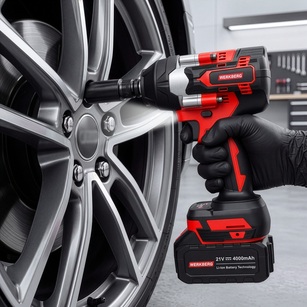 Werkberg KUDKQ101 chiave a impulsi 900 Nm brushless 2 batterie