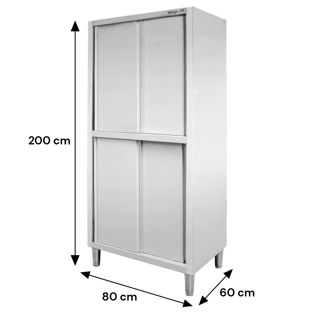 Mega-M armadio passante inox 80x60x200 cm 4 porte